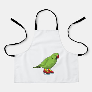 Parrot at Ice skating with Ice skates Apron