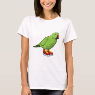Parrot at Ice skating with Ice skates T-Shirt