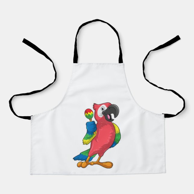 Parrot at Music with Maracas Apron (Front)