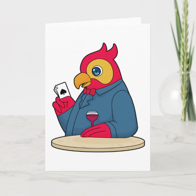Parrot at Poker with Poker cards (Front)