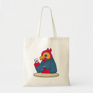 Parrot at Poker with Poker cards Tote Bag