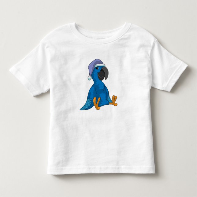 Parrot at Sleeping with Nightcap Toddler T-Shirt (Front)