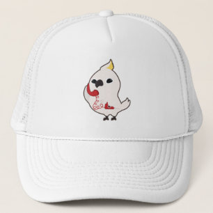Parrot at Telephone with Telephone receiver Trucker Hat