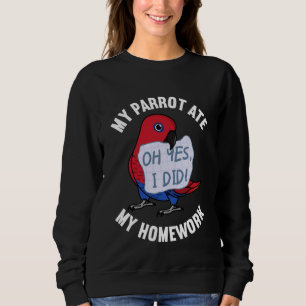 Parrot Ate My Homework I Female Eclectus Sweatshirt