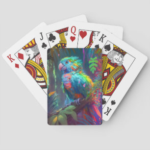 Parrot Bird Animal Portrait Painting Wildlife Art Playing Cards