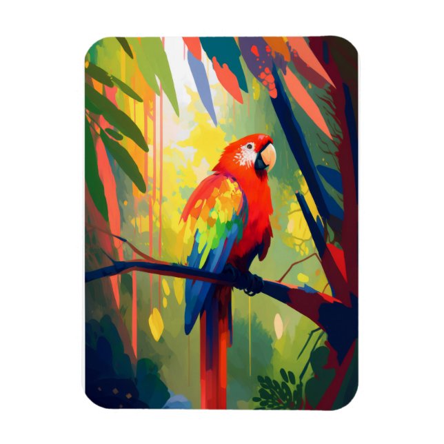 Parrot Bird Animal Portrait Painting Wildlife Free Magnet (Vertical)