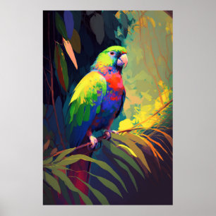 Parrot Bird Animal Portrait Painting Wildlife Free Poster