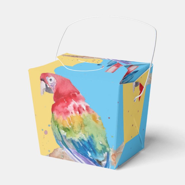 Parrot Bird Childs Boys Birthday Cake Favour Box (Front Side)