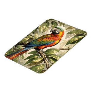 Parrot bird on tree drawing magnet