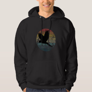 Parrot Bird Vintage Distressed Retro Style Silhoue Hoodie