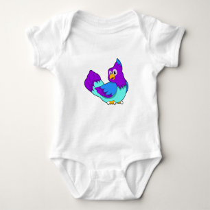 Parrot blue baby bodysuit