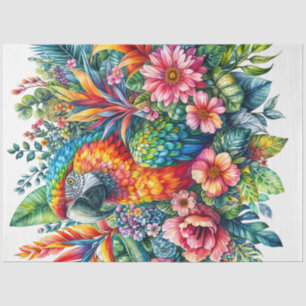 Parrot Botanical Watercolor Art Tissue Paper