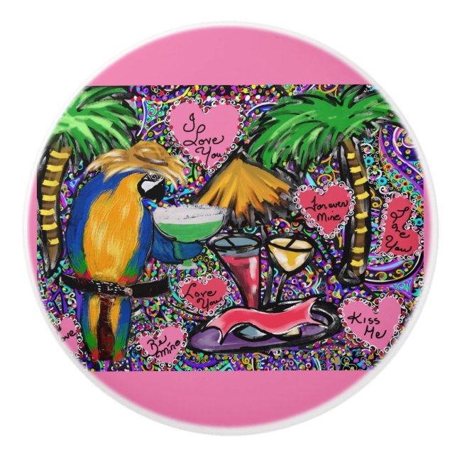 Parrot Ceramic Knob (Front)