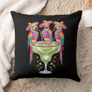 Parrot Cinco De Mayo Funny Drinking Mexican Fiesta Cushion