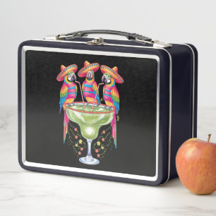 Parrot Cinco De Mayo Funny Drinking Mexican Fiesta Metal Lunch Box