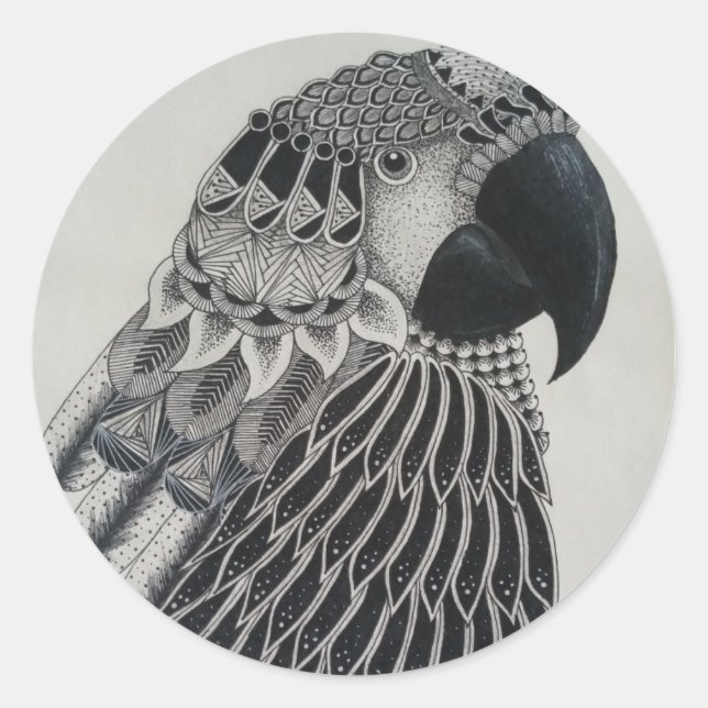 Parrot Circle Sticker (Front)