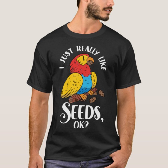 Parrot Cockatiel Wildlife Bird Seed Pet Food Parro T-Shirt (Front)