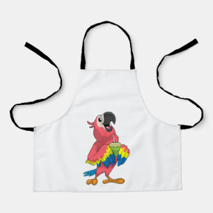 Parrot & Coconut with Drinking straw Apron