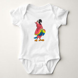 Parrot & Coconut with Drinking straw Baby Bodysuit