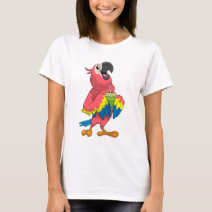 Parrot & Coconut with Drinking straw T-Shirt