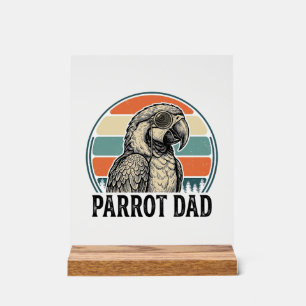 Parrot Dad Vintage Sunset Engraving Shirt Design_1 Acrylic Sign