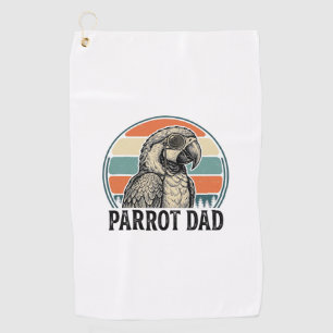 Parrot Dad Vintage Sunset Engraving Shirt Design_1 Golf Towel