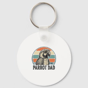 Parrot Dad Vintage Sunset Engraving Shirt Design_1 Key Ring