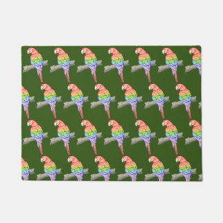 Parrot design door mat green