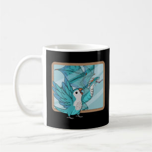 Parrot & Dragon Reflection I Blue Monk Parakeet Qu Coffee Mug