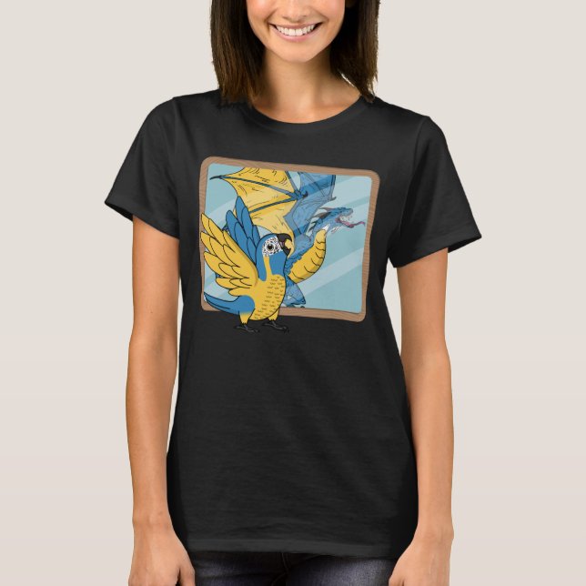 Parrot & Dragon Reflection I Blue throated Macaw   T-Shirt (Front)