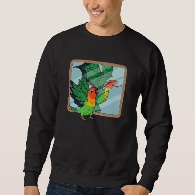 Parrot & Dragon Reflection I Fischers Lovebird Sweatshirt (Front)