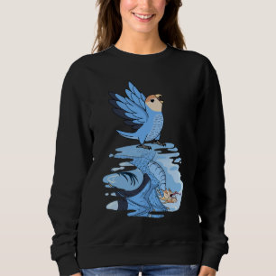 Parrot & Dragon Reflection I Peach faced Blue Love Sweatshirt