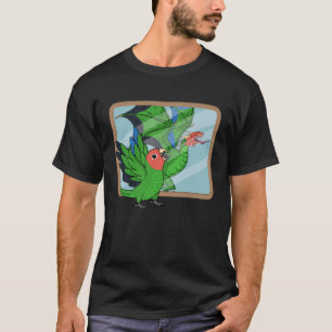 Parrot & Dragon Reflection I Rosy faced Green Love T-Shirt