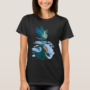 Parrot & Dragon Reflection I Turquoise Green Cheek T-Shirt