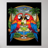 Parrot Drinking Margarita Summer Women Bird Lover