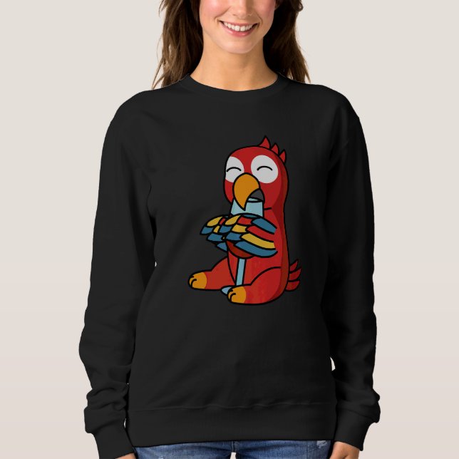 Parrot Drinking Wine Pet Sweatshirt (Front)