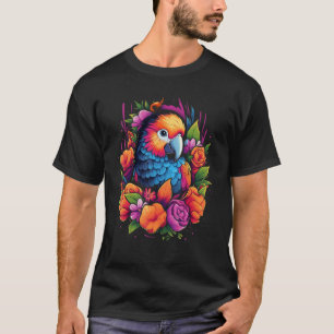 Parrot encircled by Flowers  Owner garden Art T-Shirt