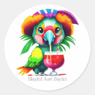 Parrot Envelope Seal Sticker /  Laptop Sticker, 