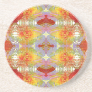 Parrot feathers pattern coaster