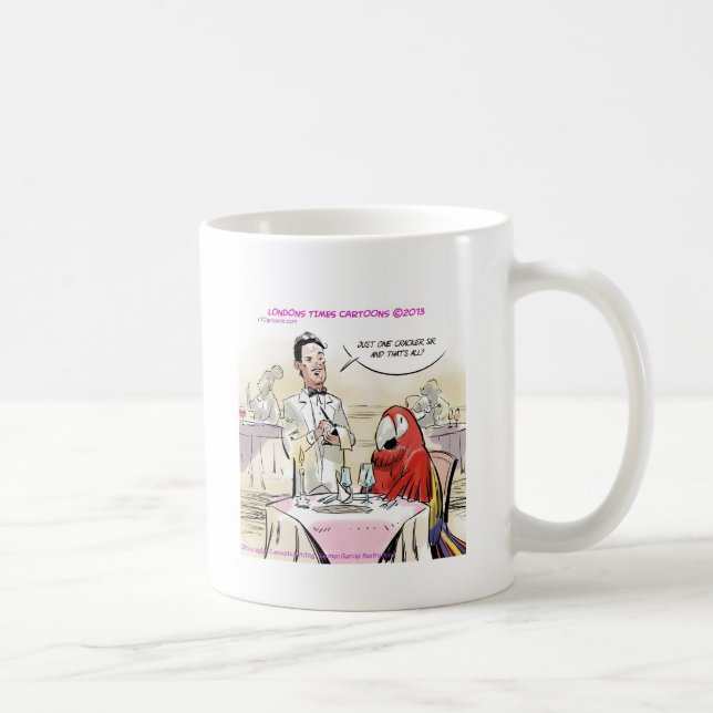 Parrot Fine Dining Funny Coffee Mug (Right)