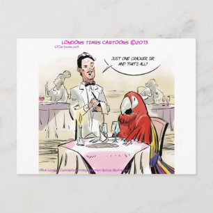 Parrot Fine Dining Funny Postcard