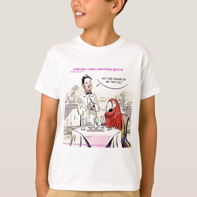 Parrot Fine Dining Funny T-Shirt (Front)