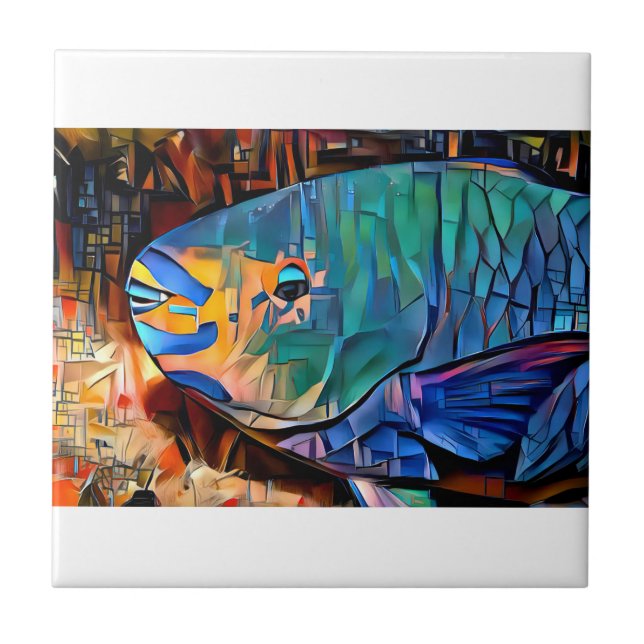 Parrot Fish Ceramic Tile (Front)