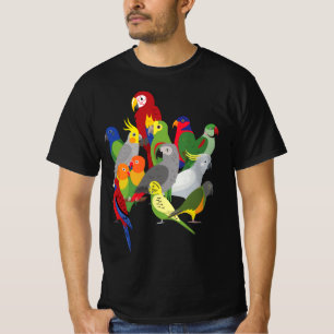 Parrot Flock - Macaw, Cockatoo, African Grey, & Bu T-Shirt