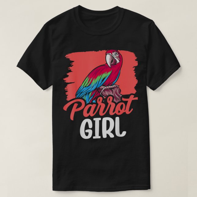 Parrot Girl Pet Animal Parrots Cute T-Shirt (Design Front)