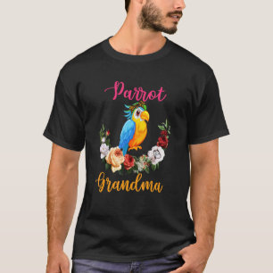 Parrot Grandma Floral Parrot Bow Tie Lover Mother' T-Shirt