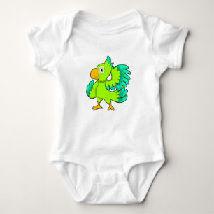 Parrot green baby bodysuit