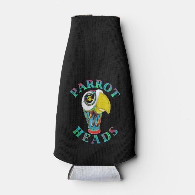 Parrot Heads Fan Fun In  Sun Designs Bottle Cooler (Front)