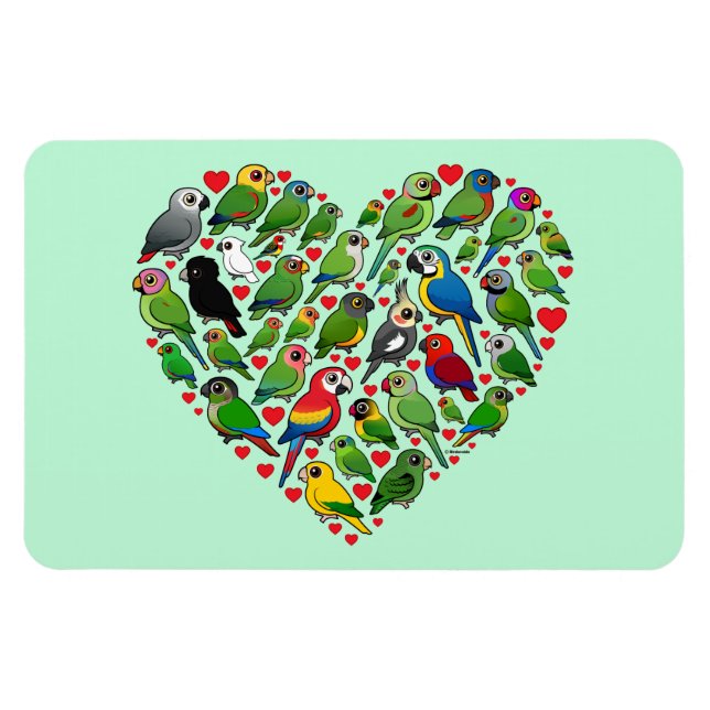 Parrot Heart Magnet (Horizontal)