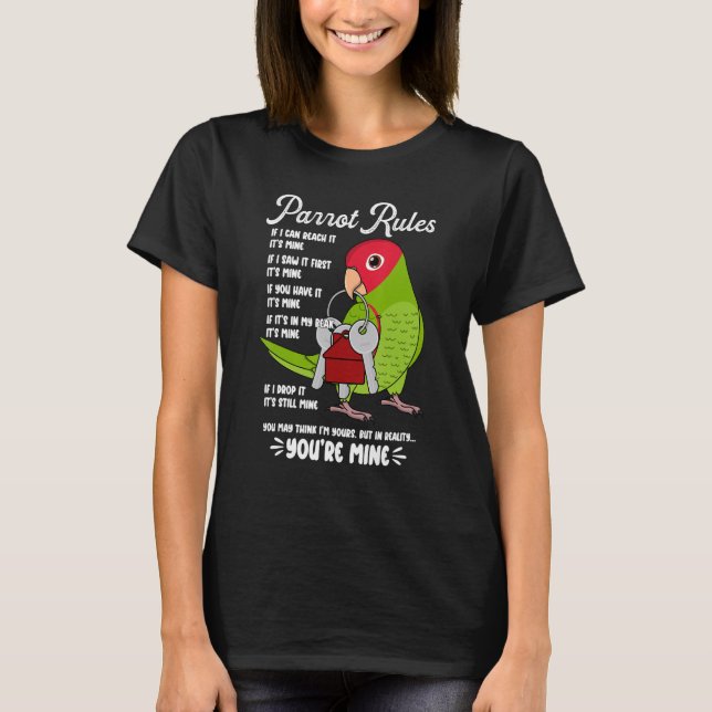 Parrot House Rules It's Mine I Cherry-headed Conur T-Shirt (Front)